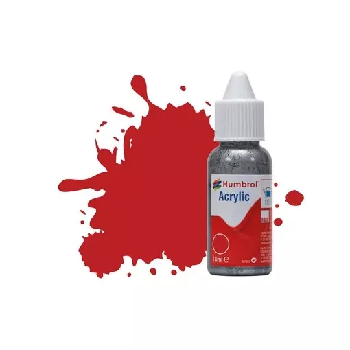 Peinture acrylique n°60 - couleur Rouge scarlet MAT HUMBROL DB0060 | 14 mL