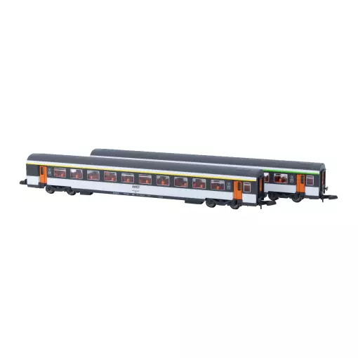 Set of 2 Corail Vtu Passenger Coaches - AZAR MODELS V01-OR1 - Z 1/220 - SNCF - EP IV