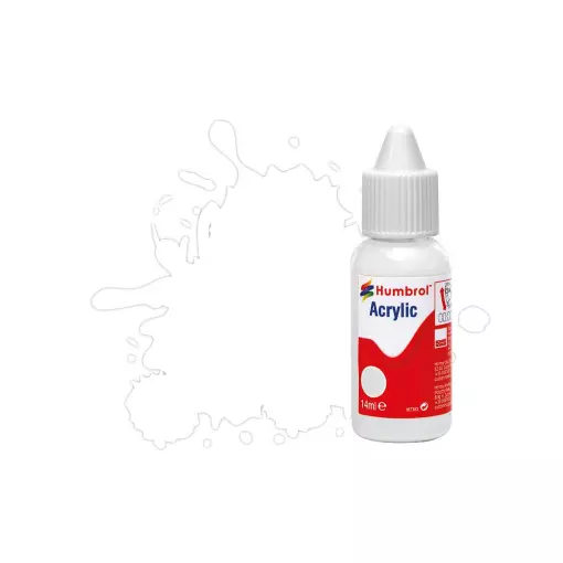 Peinture acrylique n°22 - couleur blanc BRILLANT HUMBROL DB0022 | 14 mL