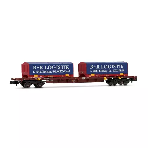 Beladener Containertragwagen "B+R Logistik Bedburg" - Arnold HN6658 - N 1/160 - Privat - EP V-VI