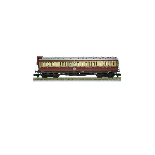 Voiture Couchette - 3e Classe avec Guérite - Rouge et Crème - Fleischmann 8874 - N: 1/160