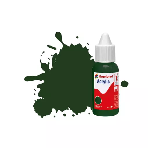 Peinture acrylique n°3 - couleur vert brunswick BRILLANT HUMBROL DB0003 | 14 mL