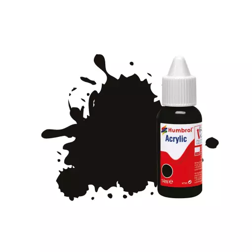 Peinture acrylique n°85 - couleur noir SATIN HUMBROL DB0085 - 14 mL