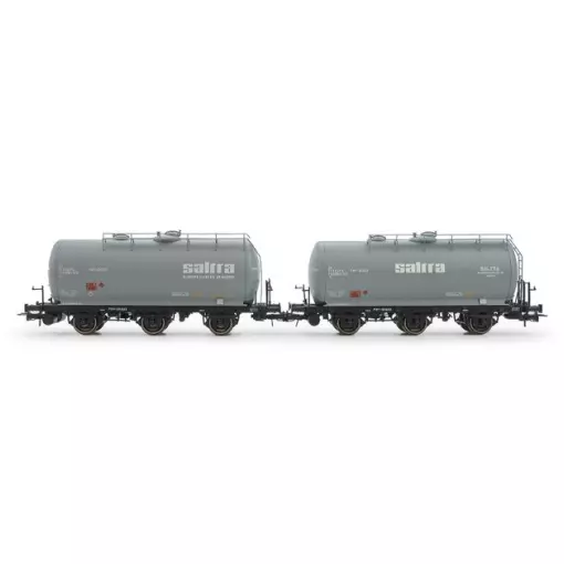 Conjunto de 2 vagones cisterna de 3 ejes, entrega Saltra - Electrotren HE6051 - HO 1/87 - RENFE - Ep IV - 2R