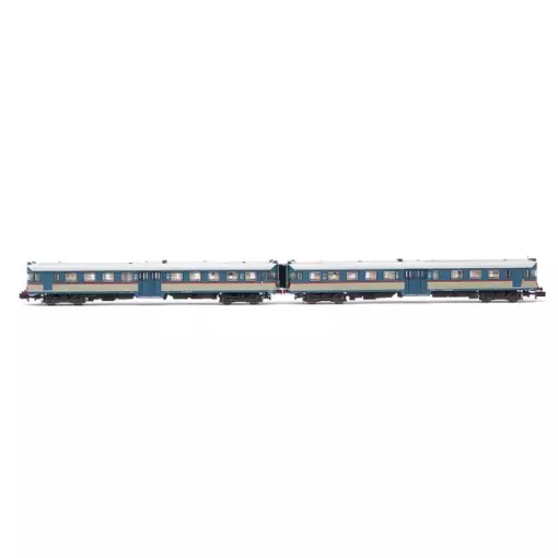 Set aus 2 Dieseltriebwagen ALn 668 Serie 3100, Originallackierung blau/beige, gewölbtes Glas - Arnold HN2569 - N 1/160 - FS - Ep IV - Analog - 2R