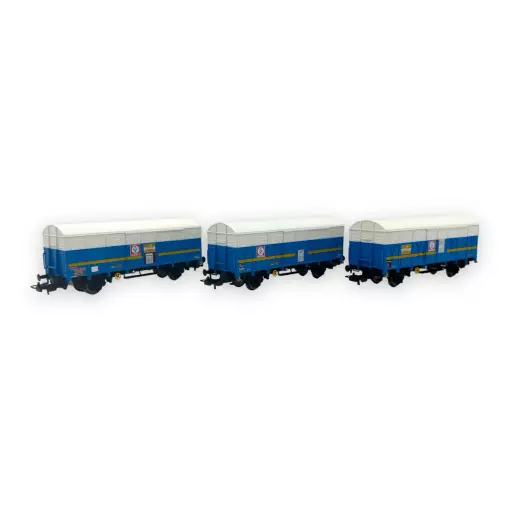 Set de 3 wagons couverts à 2 essieux Vecchietti type Gs4 - Piko 96622 - HO 1/87 - Privée - Ep V - 2R