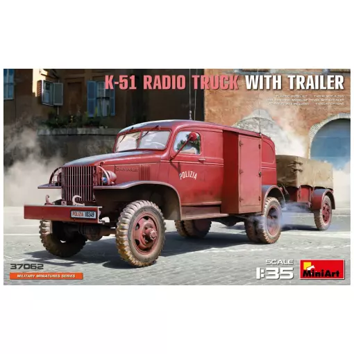 Radiografische vrachtwagen K-51 Chevrolet G506 met aanhanger om te monteren - Miniart 550049005 - 1/35