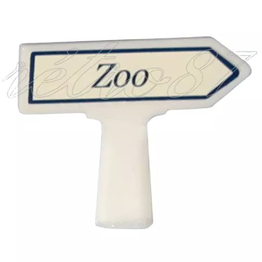 Panneau Michelin d'indication de lieu, vers la droite : Zoo - Sai 8449 - HO 1/87