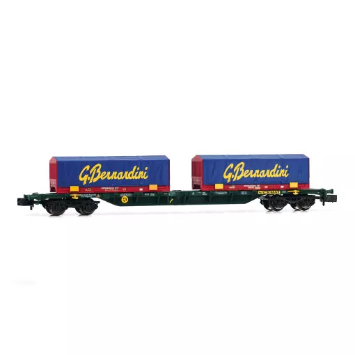 Containertragwagen mit 2 Containern "Gruppo Bernardini" - Arnold HN6655 - N 1/160 - FS - EP VI