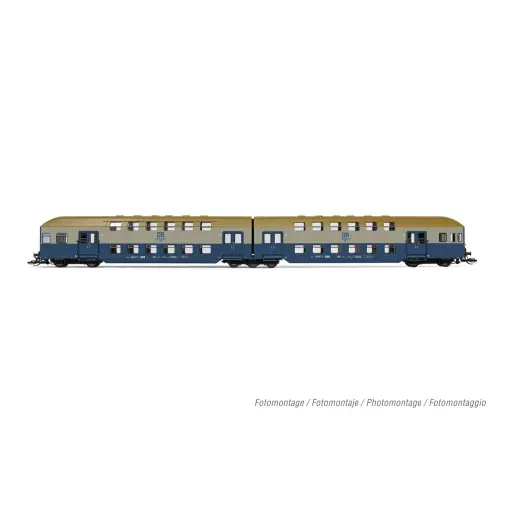 Set mit 2 doppelstöckigen Personenwagen - Arnold HN9522 - TT 1/120 - DR - EP IV