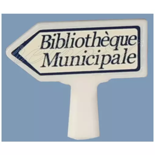 Panneau Michelin Bibliothèque Municipale à gauche - SAI 8424 - HO 1/87