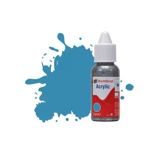 Peinture acrylique n°48 - couleur bleu méditerranée BRILLANT HUMBROL DB0048 | 14 mL