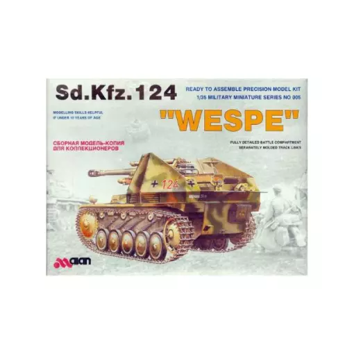 Canon automoteur Sd.Kfz. 124 Wespe - ALAN 005 - Echelle 1/35