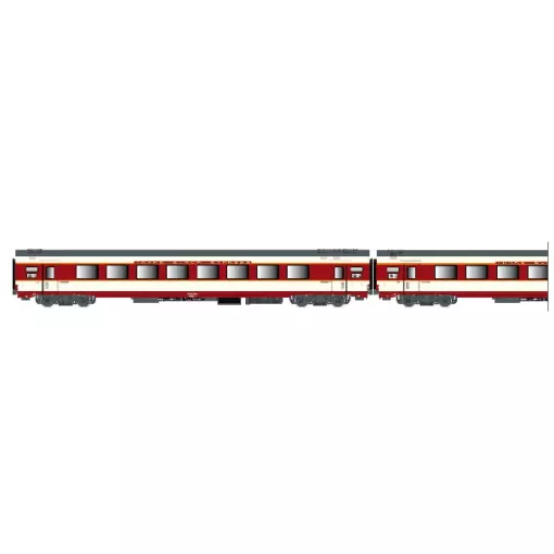 Set van 3 hoge comfortrijtuigen "Étendard" A8tu + A8u + Vru - LS Models 40085AC - HO 1/87 - SNCF - Ep IV - 3R