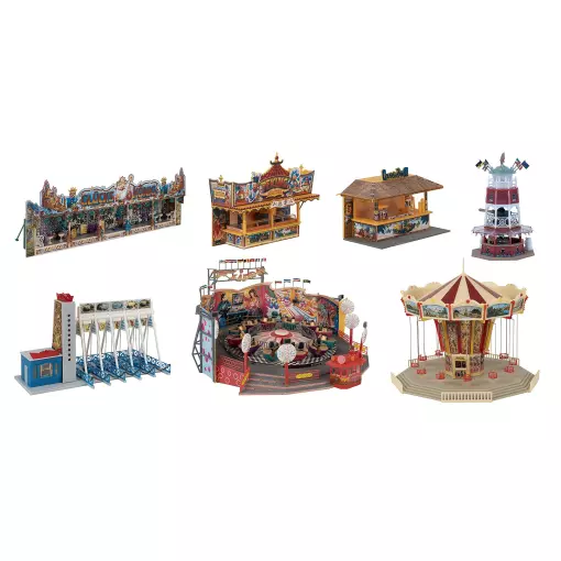 Kit de 7 attractions pour fête foraine - Faller 140460 - HO 1/87