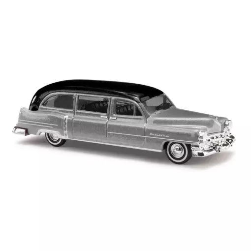 Vehículo Cadillac 52 SW, librea plateada y techo negro BUSCH 43480 - HO 1/87