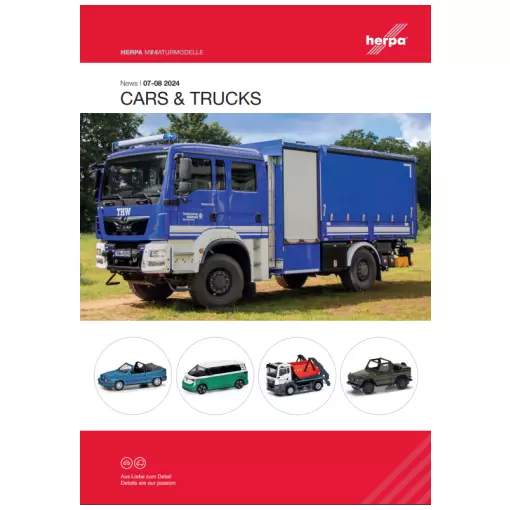 Folleto de nuevos productos Agosto 2024 - Coches/Camiones y Alas - HERPA HE-DEP-082024 - 24 páginas
