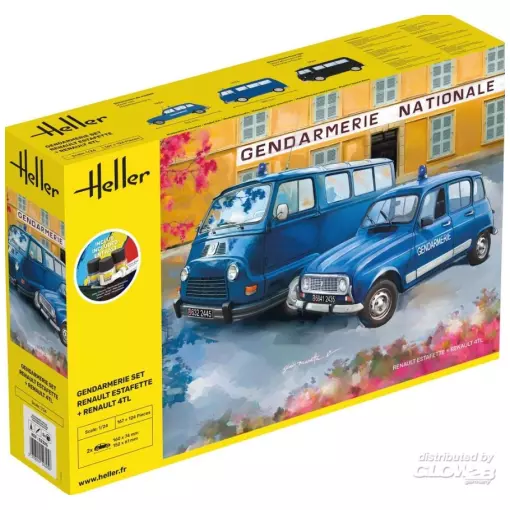  Gendarmerie Set Renault Estafette + Renault 4TL - HELLER 52325 - 1/24