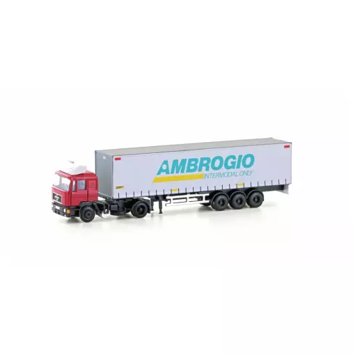 Camion remorque bâche rideau MAN F90 Ambrogio - Lemke 4071 - N 1/160