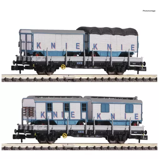 Set de 2 wagons "Circus Knie" Fleischmann 825753 - N 1/160 - CFF - EP VI