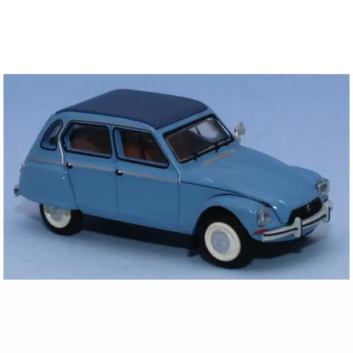 Citroën Dyane 6, capote fermée, bleu cristal, 1968 - Brekina 7610 - HO 1/87