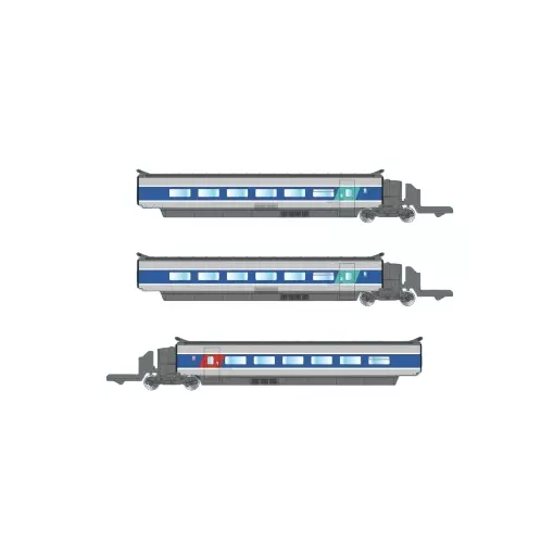 Set di 3 carrozze TGV PSE aggiuntive - Azar T01-AB2 - Z 1/220 - SNCF - EP V - 2R