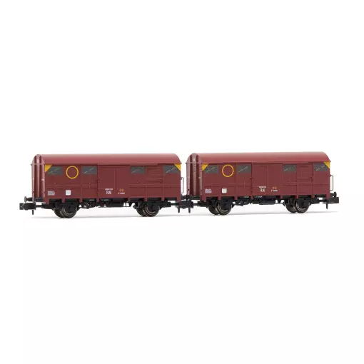 Coffret de 2 wagons couverts J2 - Arnold HN6575 - N 1/160 - RENFE - EP III-IV