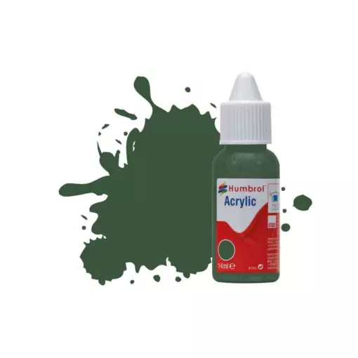 Peinture acrylique n°78 - couleur vert cockpit MAT HUMBROL DB0078 - 14 mL