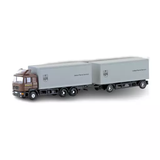 LKW MAN F90 und 3-achsiger Kofferanhänger - Hobby66 / Lemke 4602 - N 1/160