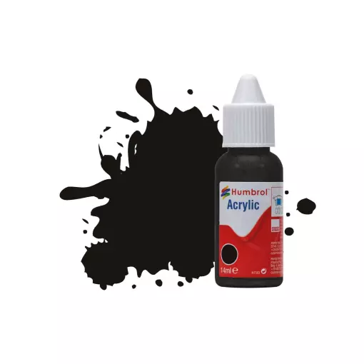 Peinture acrylique n°201 - couleur noir METALLIQUE HUMBROL DB0201 - 14 mL