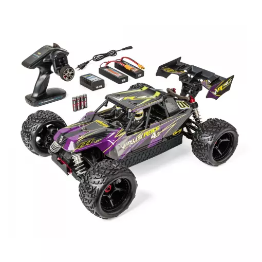 Buggy Virus Race 4.3 4S BL 2.4 Ghz - 100% RTR - Carson 500409086 - 1/8