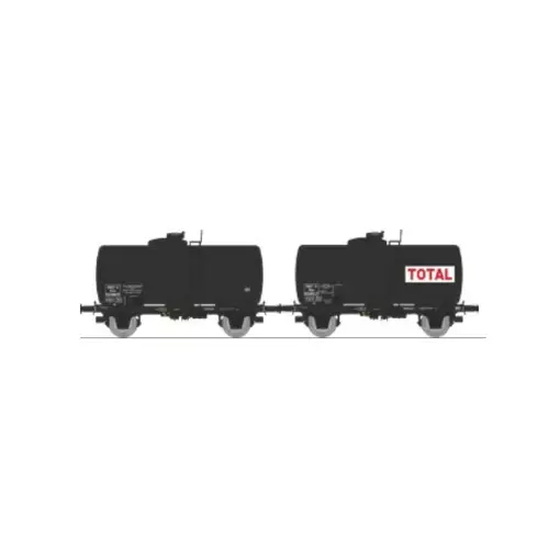 Set aus 2 TOTAL Öltankwagen - Ree Modelle WB874 - HO 1/87 - SNCF - Ep III - 2R