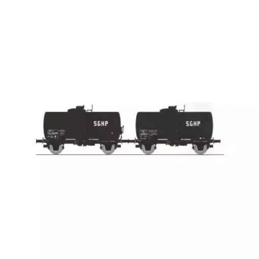 Set di 2 carri cisterna SGHP - Ree Models WB868 - HO 1/87 - SNCF - Ep III - 2R