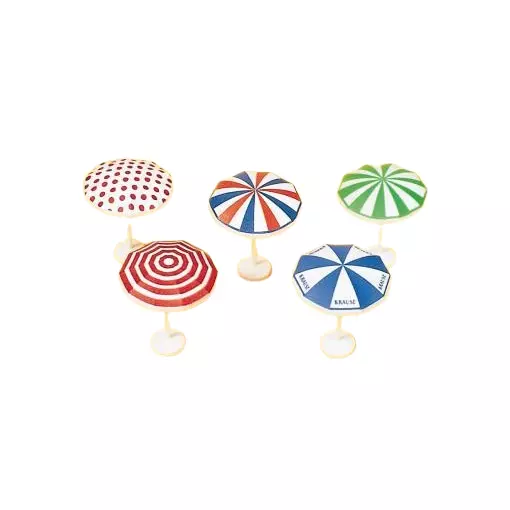 Lot de 5 Parasols - Preiser 17209 - HO 1/87