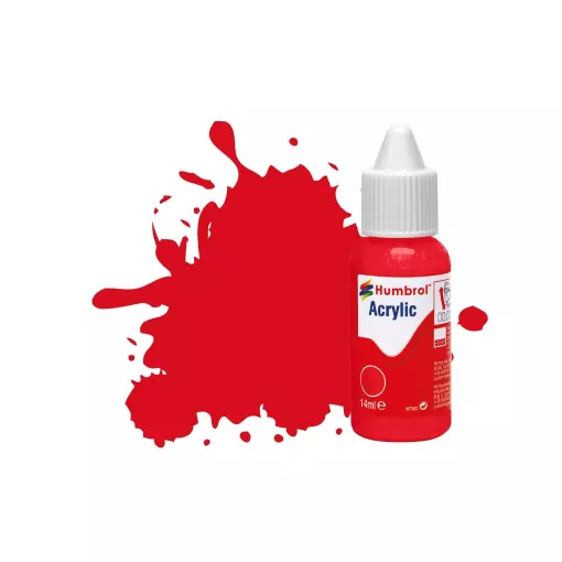 Peinture acrylique n°19 - couleur rouge BRILLANT HUMBROL DB0019 | 14 mL