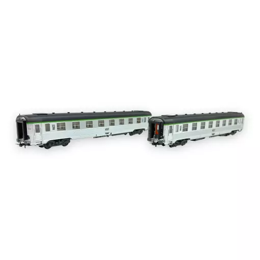 Lote de 2 coches DEV de acero inoxidable - Jouef HJ4177 - SNCF - EP IV - 2R