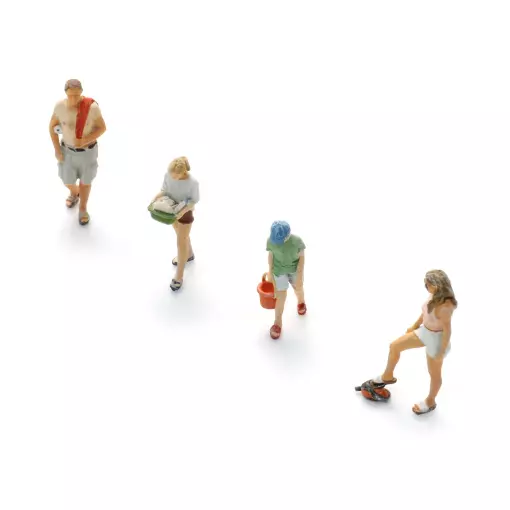 Lot de 4 figurines "La vie en camping" - Artitec 5870096 - HO 1/87