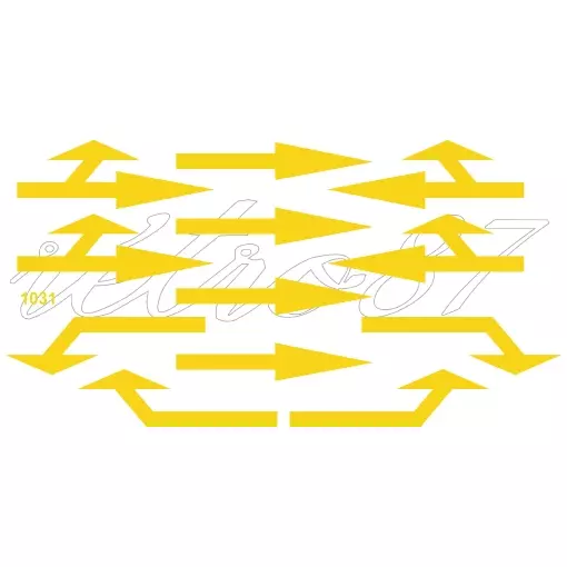 Flèches directionnelles, jaunes, avant 1973 ; décalcomanies à poser - SAI 1031 - HO 1/87