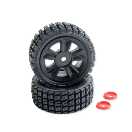 Roues en caoutchouc tendre (x2) pour Hyper Go - MJX 1415A1 - 1/16