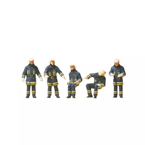 Pompiers dans le Camion - Preiser 10487 - HO 1/87 