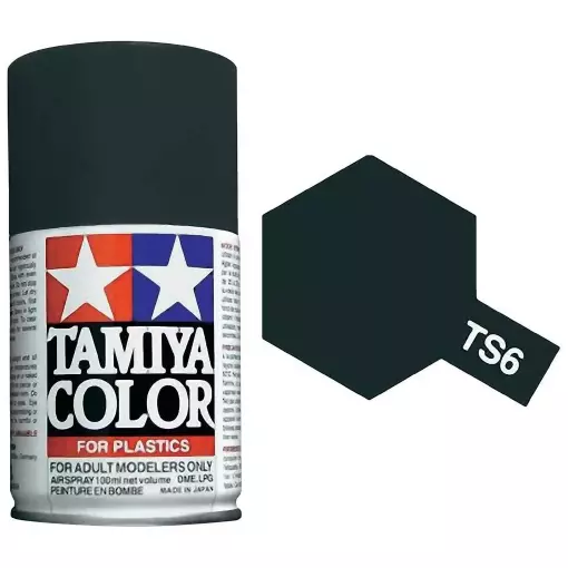 Peinture acrylique en spray - Noir Mat TS6 - Tamiya 85006 - 100ml