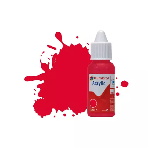 Peinture acrylique n°238 - couleur rouge vif BRILLANT HUMBROL DB0238 - 14 mL