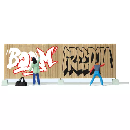 Lot de 2 Artistes de graffiti - Preiser 10334 - HO 1/87