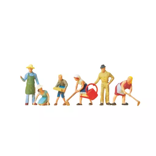 Set von 6 Figuren "Im Garten" - Preiser 14081 - HO 1/87