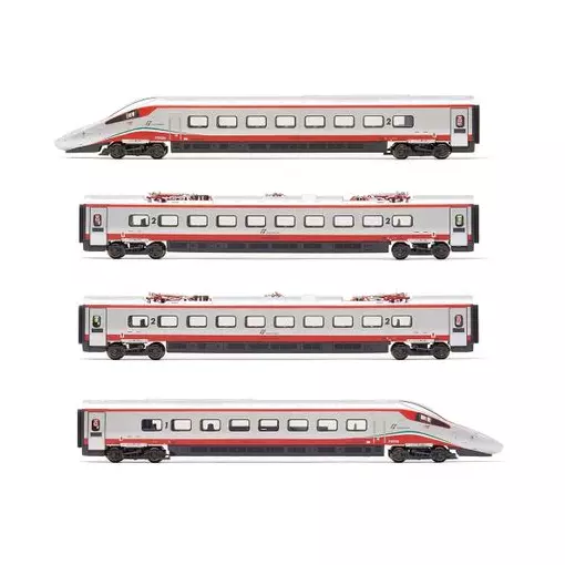 Set aus 4 Einheiten, Elektrotriebwagen ETR 610, "ECE Milano - Frankfurt", "Frecciargento" Lackierung - Arnold HN2577 - N 1/160 - FS - Ep VI - Analog - 2R