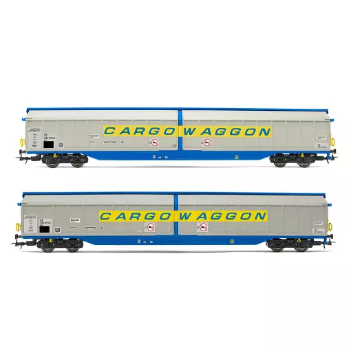 Set de 2 wagons à parois coulissantes - Rivarossi HR6599 - HO 1/87 - Ep IV - 2R