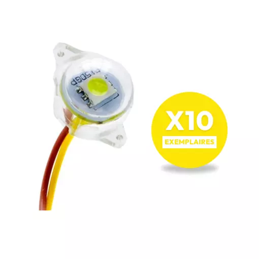 Lot de 10 éclairages voie neutre avec LED blanc chaud - Brawa 94700