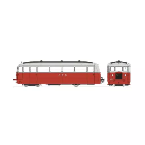 Autorail De Dion type NC Saône & Loire N°402, 2 phares, rouge/gris perle, toit gris - Ree Modèles VM057 - HOe/HOm 1/87 - CFD - Ep II/III - Analogique - 2R