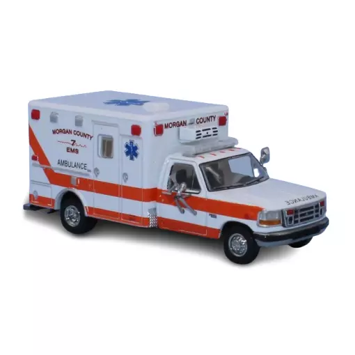 Ford F 350 Horton Ambulance - blanc / orange - Morgan County - 1997 - PCX 870363 - HO 1/87