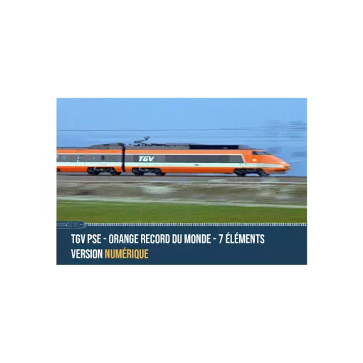 TGV PSE 7 eenheden - Azar Models T01-WRD - Z 1/220 - SNCF - Ep IV - Digitaal - 2R